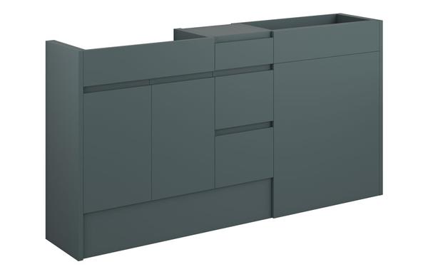 Clarence 1536mm Standard Basin  WC & 3 Drawer Unit Pack - Matt Green Camo (Grey Cab)